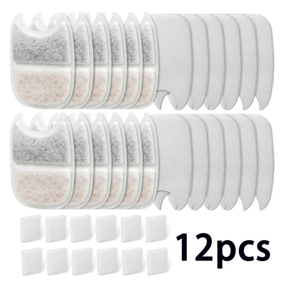 Replacement Filters Cat Water Fountain Filters Element for Cat Water Fountain Activated Carbon Sponges Filters