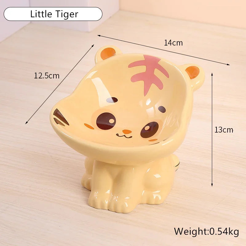 New Cartoon Ceramic Cat Bowl Creative Cute Puppy Dog Feeder Pet Feeding and Water Eatting Bowl Drinker Porcelain Pet Supplies