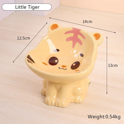 New Cartoon Ceramic Cat Bowl Creative Cute Puppy Dog Feeder Pet Feeding and Water Eatting Bowl Drinker Porcelain Pet Supplies