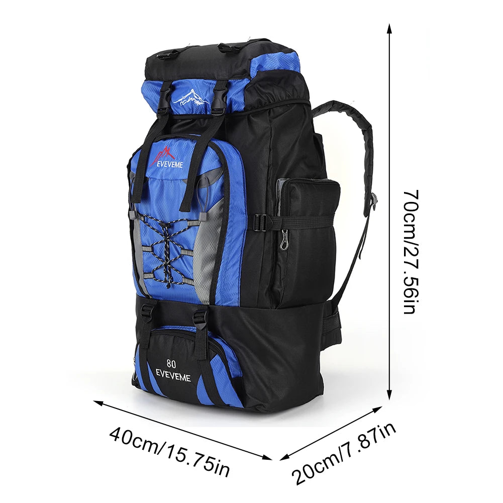 80L wasserdichter Wanderrucksack, Campingrucksack, Trekkingrucksack, großer Reiserucksack für Herren, Outdoor-Sport- und Bergsteigerrucksack