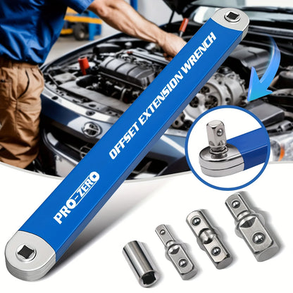 1pc heavy-duty extension wrench, 15-inch impact-resistant design, with 4 adapters, specially designed for automotive repair.