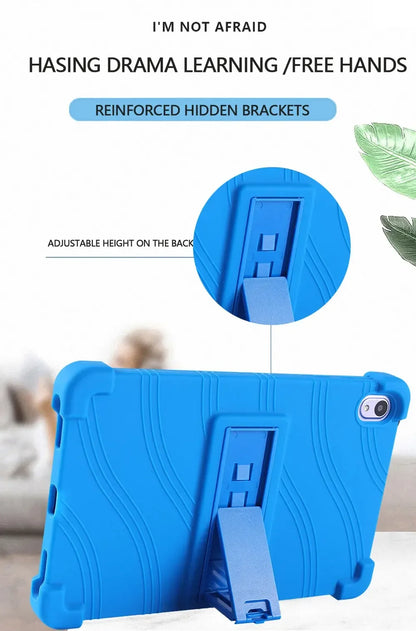 For Walmart ONN 8-inch 100135923 Tablet Case 2024 Shockproof Air Cushion Soft Silicone 8-inch Adjustable Stand Protective Case