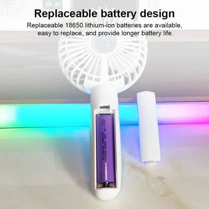 Portable handheld fan 16000RPM 6-speed mini fan USB fan phone holder indoor desktop fan