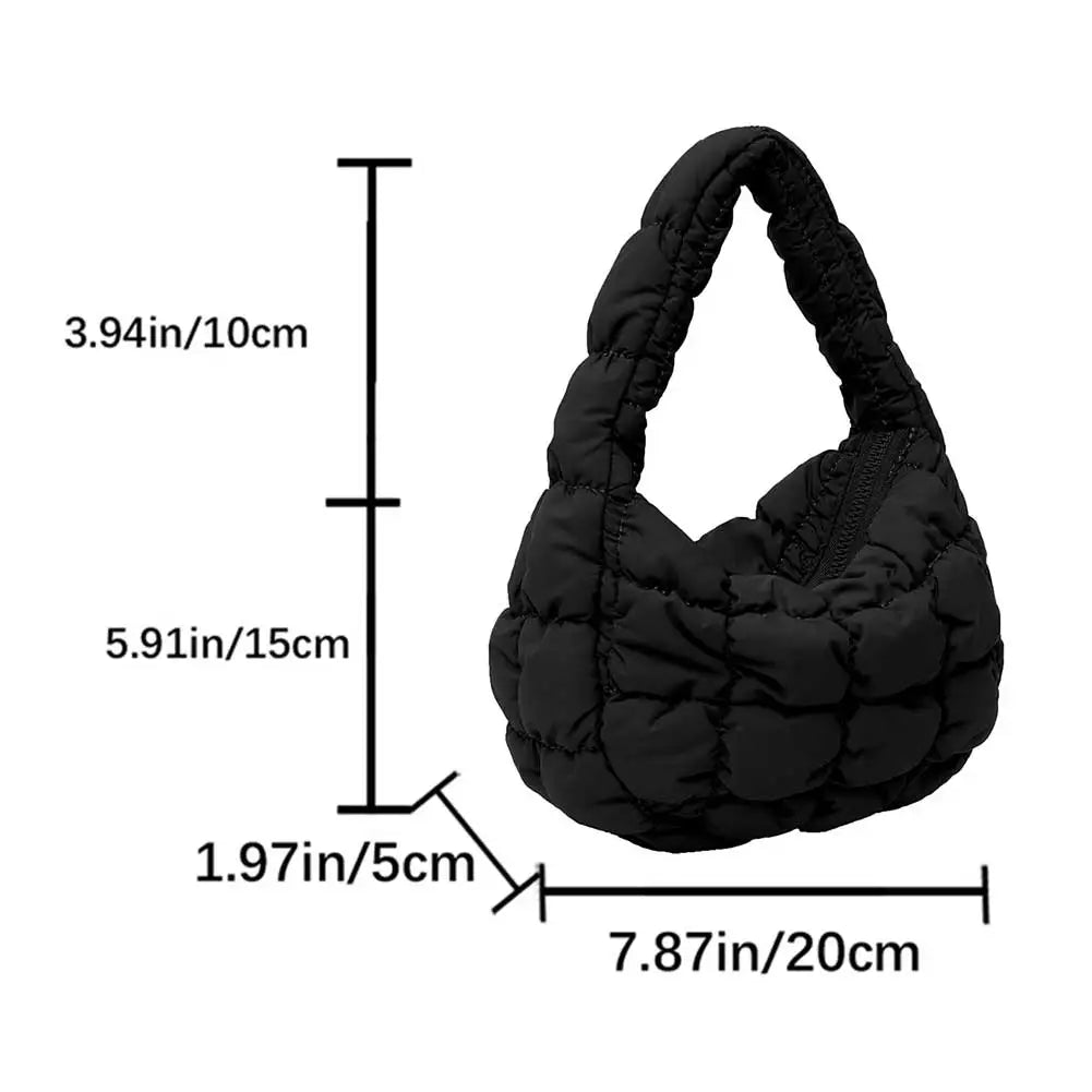 Mini Cloud Pleated Bags for Women Casual Quilted Handbag Nylon Padded Handle Bags Luxury Soft Puffy Bag Designer Underarm Bag