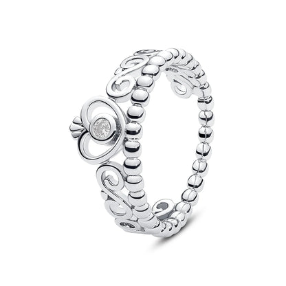925 Sterling Silver Rings For Women Original Crown Love Heart Wishbone Engagement Wedding Rose Gold Crystal Ring Luxury Jewelry