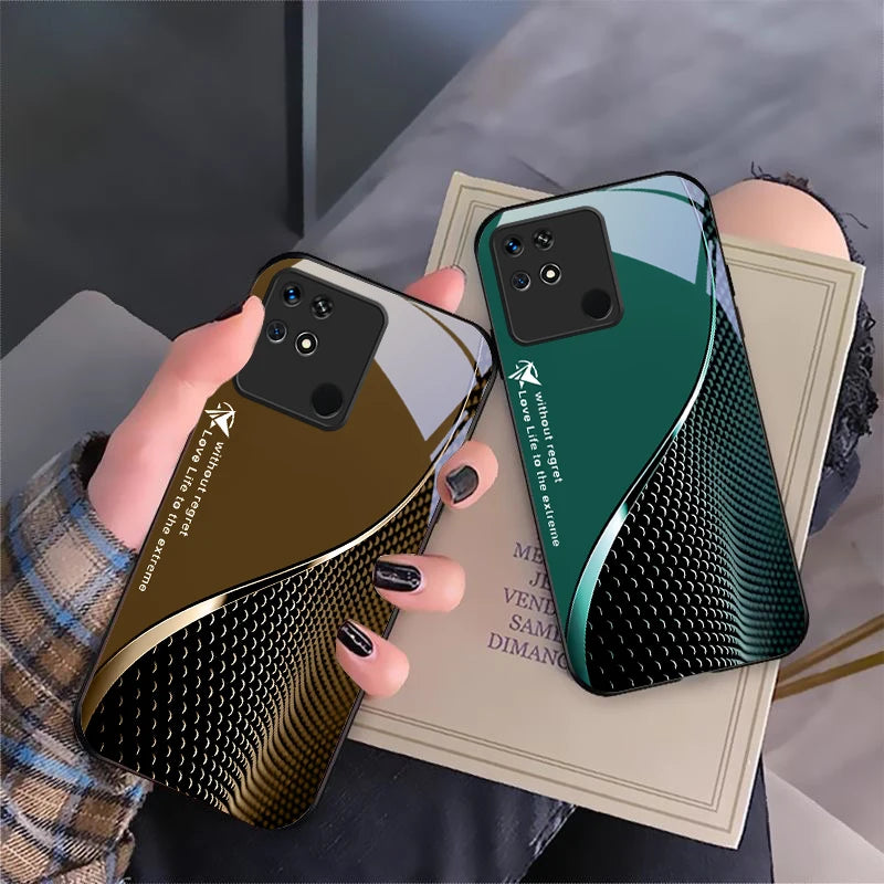 Gradient flowing light For Xiaomi Mi 9 SE 12 12T 13 13T 14 Pro 11 A3 2 6X Pocophone F1 10T Lite 5G Mix 2S Black glass phone case