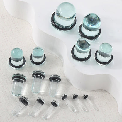 2pcs Glass Ear Gauges Stretching Kit Short Taper Expander 1.6-16mm Stretching Ear Tunnels And Plugs Body Piercing Jewelry