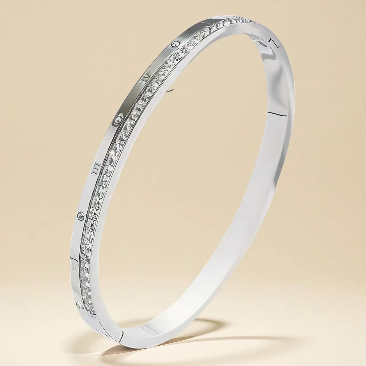 Yupsk Fashion Black Roman Numerals Stainless Steel Bangles Set for Women Men Stainless Steel Couple Bracelet Jewelry Gift