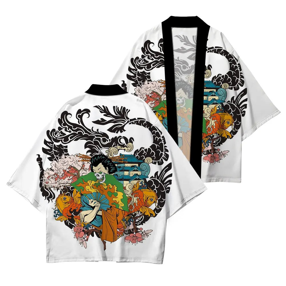 Casual Japanese Kimono Japanese Traditional Clothing Simple Printing Process Loose Comfortable High Quality Cardigan Half Sleeve