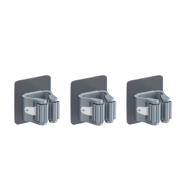 3pcs Acrylic Wall-Mounted Mop and Broom Holder Organizer for Home, Bathroom, Garden, Kitchen, Garage