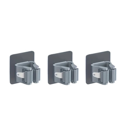3pcs Acrylic Wall-Mounted Mop and Broom Holder Organizer for Home, Bathroom, Garden, Kitchen, Garage