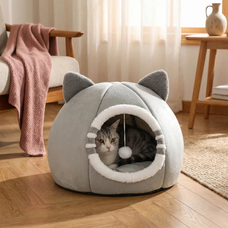 Deep Sleeping Cat Bed Cave Nest With Soft Mat Bed For Cats Pet Products  Bag Sofa Pet  House Dog Basket Tent Bearded  Cama Para