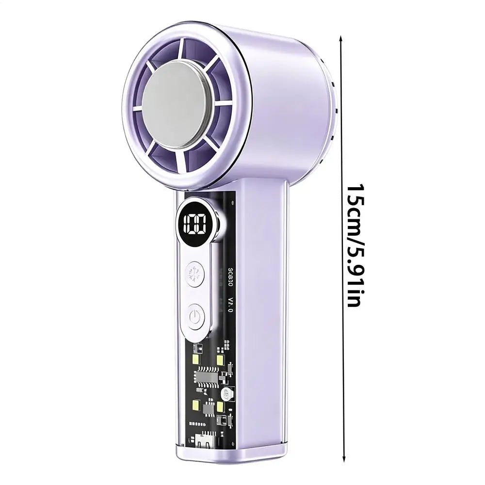 Portable Handheld Fan 5000mAh USB Rechargeable With Lanyard 100 Speeds Handheld Mini Fan For Home Travel Dormitory Picnic