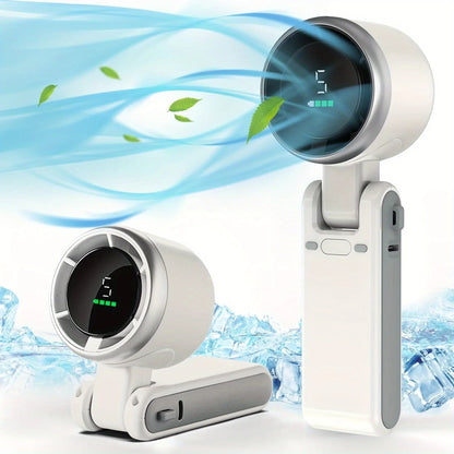 Portable Mini Handheld Fan Multi-functional Foldable Fan USB Rechargeable Mini Turbine Fan Mini Table Fan