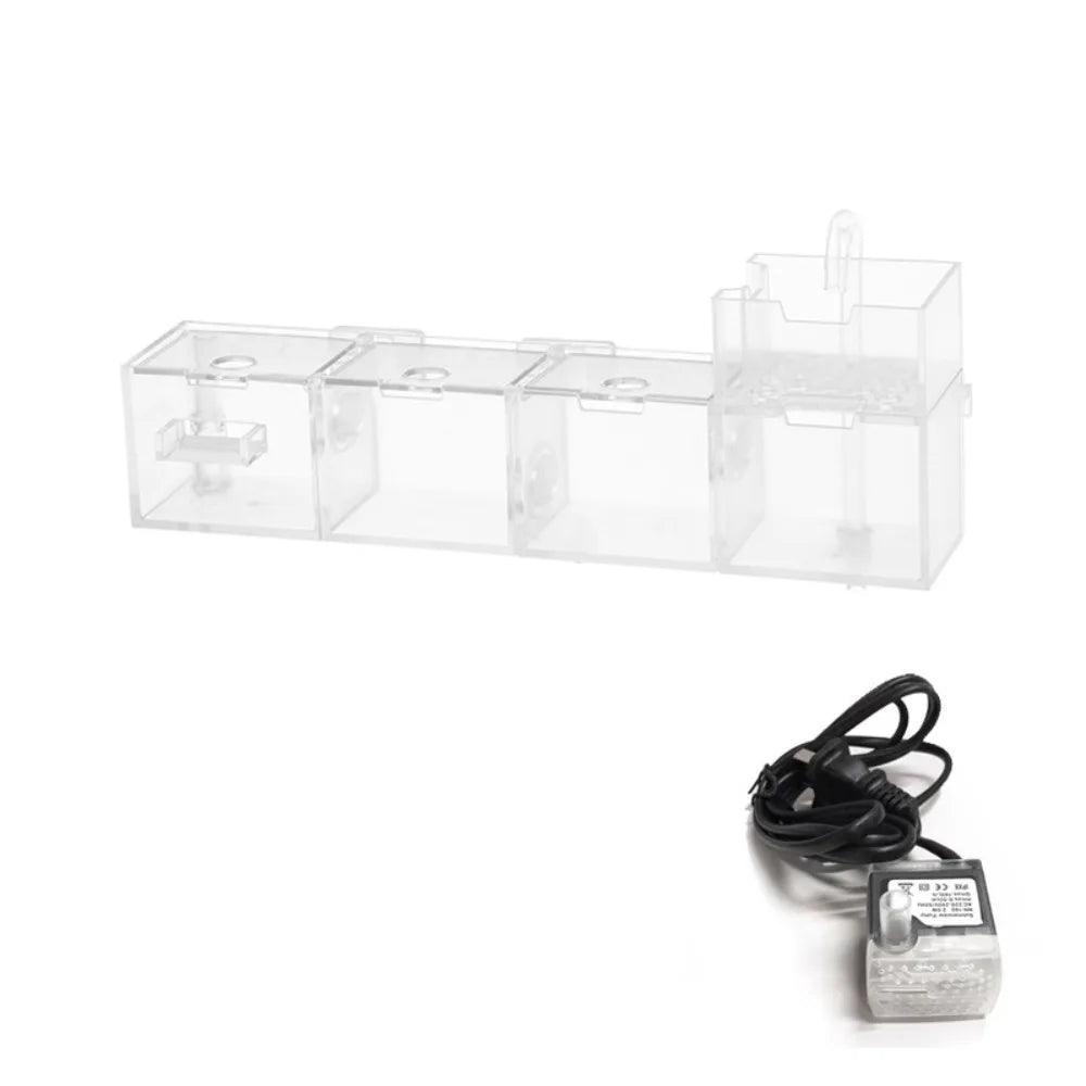 Three-in-one External Aquarium Filter Plastic Silent Fish Tank Filter Box Built-in Oxygenated Water Purifier Aquarium