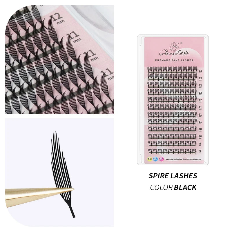 GLAMLASH Comic Spire False Comango Lashes Automatic Flowering Premade Volume Fans Eyelashes Extensions Individual Makeup Tools