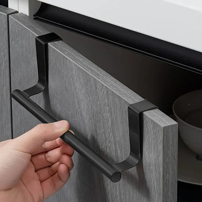 Towel Rack Over Door Stainless Steel Towel Bar Storage Organizer Bathroom Kitchen Cabinet Door Hanging Towel Rack