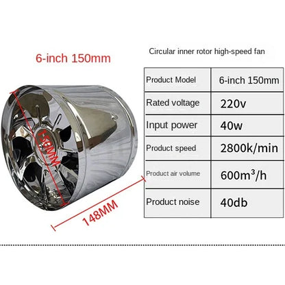 6''8'' Kitchen Toilet Exhaust Fan Louver Pipe Extractor Wall Air Ventilation Ceiling Booster Blower Metal Ventilator Attic Fan