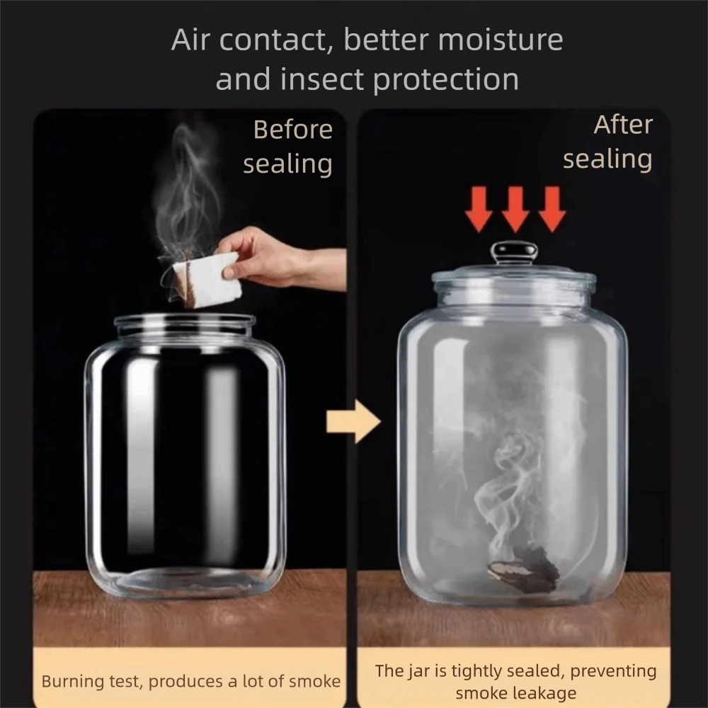 Large Size Glass Storage Jars Sealed Design Home Decor Wide Mouth Containers Reusable Kitchen Storage Transparent Glass Jar