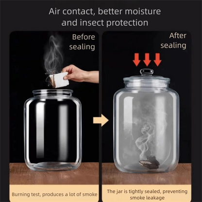 Large Size Glass Storage Jars Sealed Design Home Decor Wide Mouth Containers Reusable Kitchen Storage Transparent Glass Jar