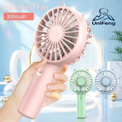 Portable Handheld Fan Mini USB Rechargeable Fan Cute Desktop Cooling Small Silent Fan Adult Children Outdoor Dormitory Travel