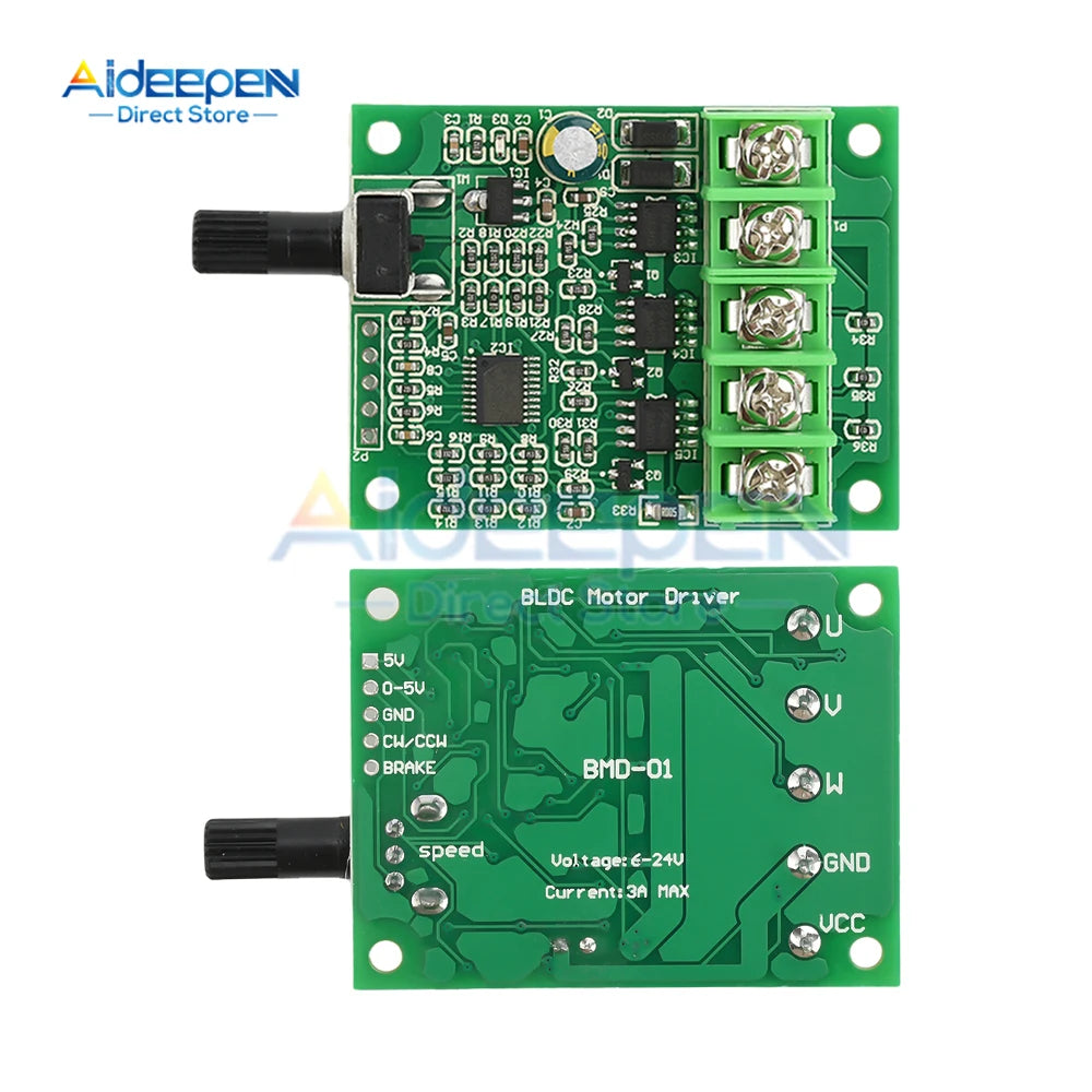 3A 6V-24V PWM DC Motor Speed Controller 12V 24V three-phase brushless Hall control board Speed Regulator Dimmer Control Switch