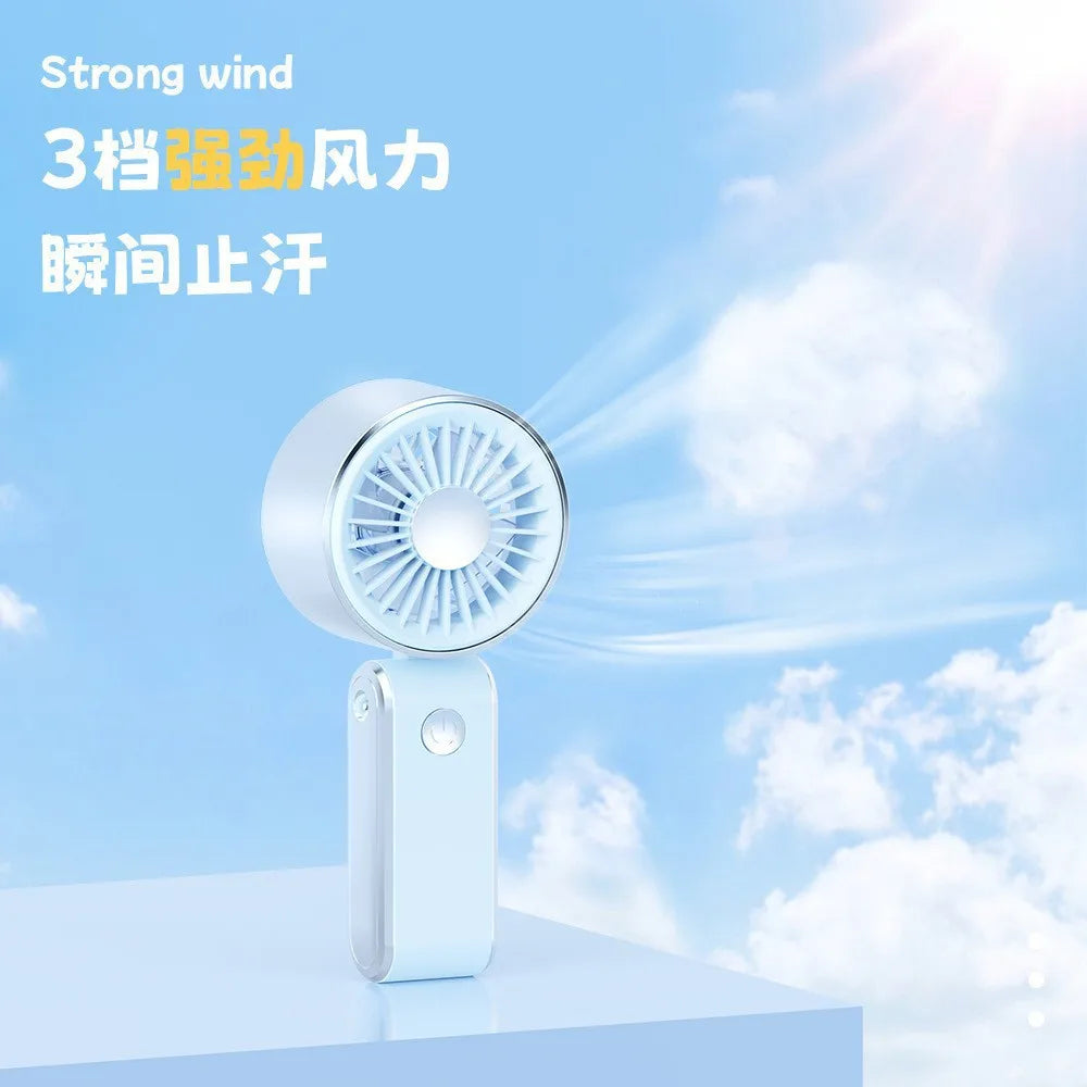 Portable Mini Handheld Fan Usb Rechargeable Foldable Strong Wind 3 Speed For Outdoor Travel Office Personal Cooling Small Gift