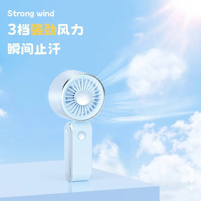 Portable Mini Handheld Fan Usb Rechargeable Foldable Strong Wind 3 Speed For Outdoor Travel Office Personal Cooling Small Gift