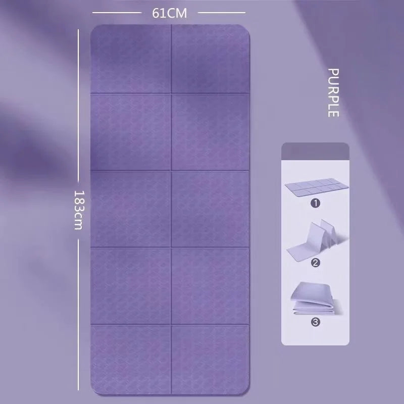 Foldable Yoga Mat Portable Thickened Fitness Mat For Pilates And Floor Exercises Double-sided Non-slip Nap Mat