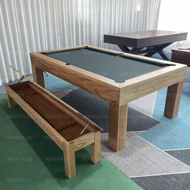 Dining Room Furniture Solid Wood Slate Bed 3-in-1 Multifunctional Convertible Dining Pool Table Tennis Table and Benches