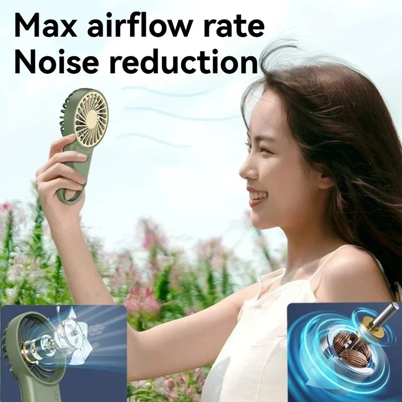 Portable Foldable Mini Fan USB Handheld Desktop Cooling Fan 3-Speed Quiet Personal Fan for Outdoor Travel Camping Dorm Room use