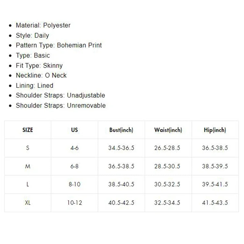 Bohemian Style High Neck One-piece Swimsuit New Women's Swimming Costume Beachwear Summer Outdoor Sports Fitness One-piece