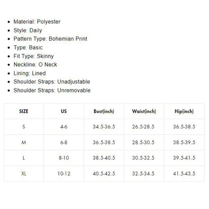 Bohemian Style High Neck One-piece Swimsuit New Women's Swimming Costume Beachwear Summer Outdoor Sports Fitness One-piece