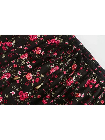 Multi Floral Print Ethnic Vintage Chic Women Beach Bohemian Skirt Ladies High Elastic Waist Rayon Cotton Boho Maxi Skirts
