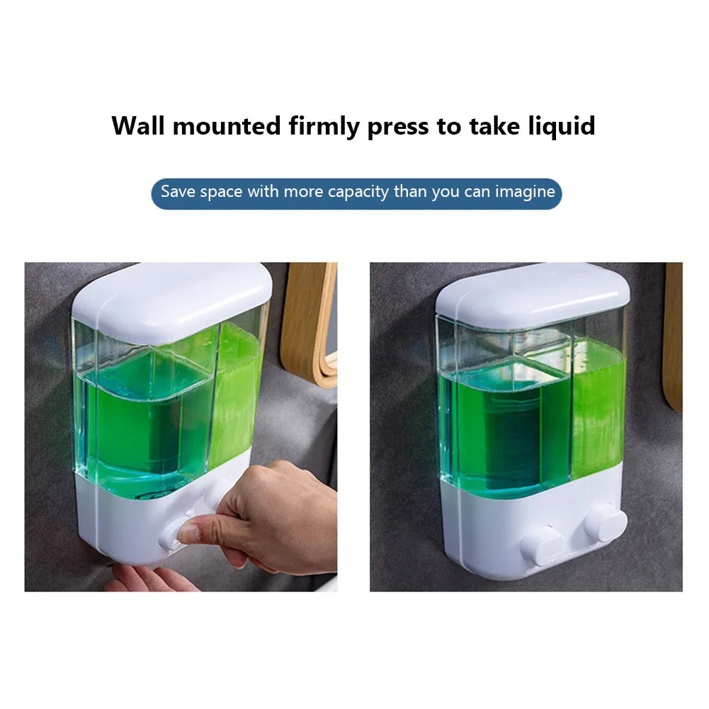 500ML Wall Mounted Shampoo Soap Dispenser Bathroom Non-punching Manual Press Soap Liquid Dispenser Touchless Disinfectant Bottle