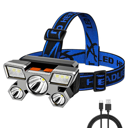 LED USB Rechargeable Headlamp High Lumen Bright Head Lamp With 5/8 LED Headlight IPX4 Waterproof Head Flashlight Camping Light