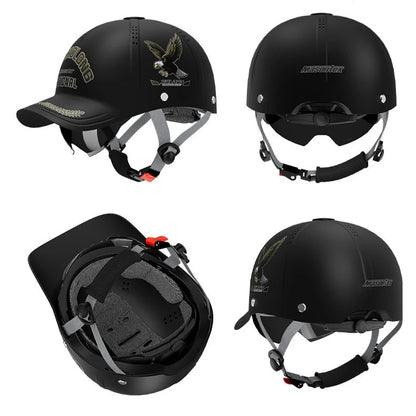 New motorcycle helmet sunshade, electric bicycle riding motorcycle breathable retro hard duckbill cap semi helmet fashionable