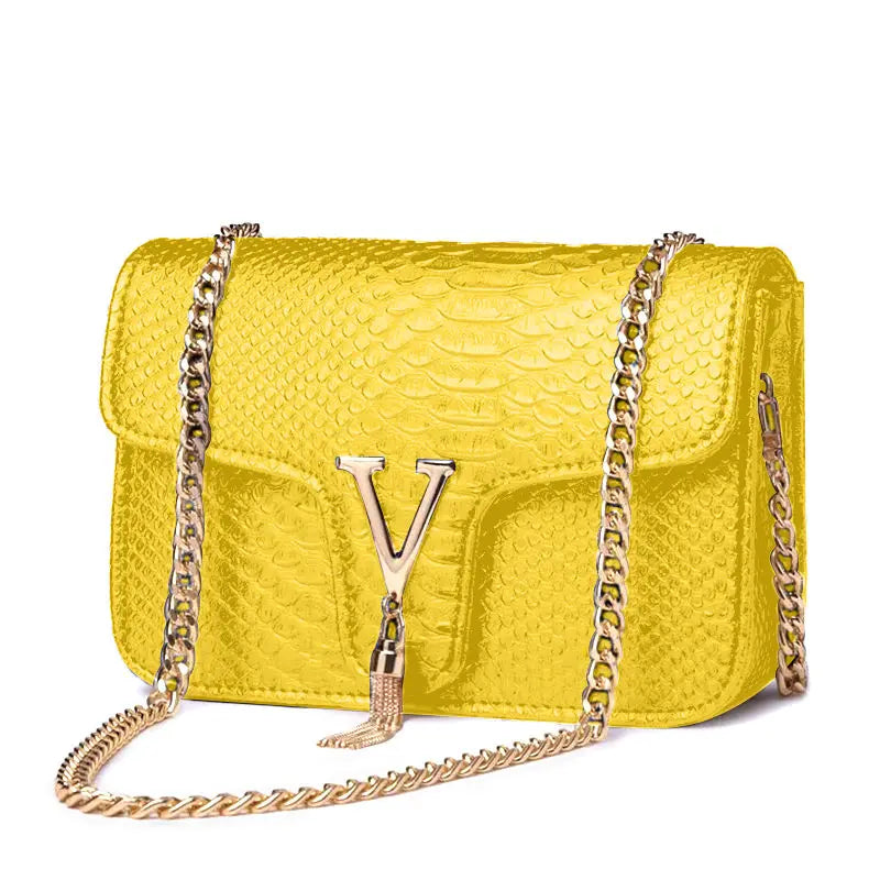 Crocodile Chain Small Crossbody Bags for Women,Black Luxury Brand Shoulder Bag,European Female Fashion Trend New Design Handbags