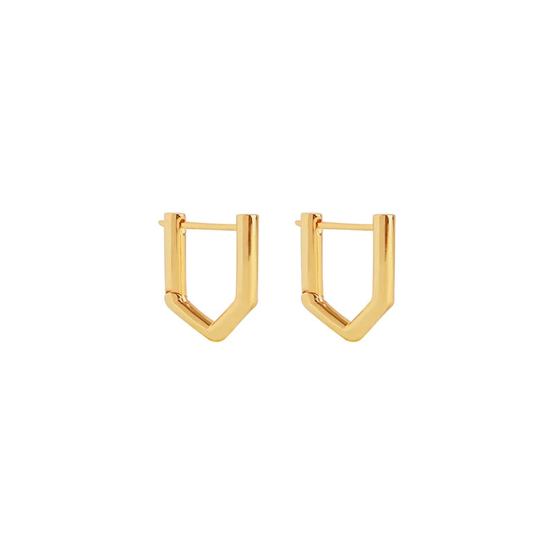 TIANDE Gold Color Classic Punk Hoop Earrings for Women Zircon Smooth Piercing Huggies Earrings 2024 Fashion Jewelry