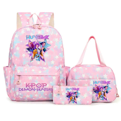 KPop Demon Hunters Backpacks Campus Student School Bags for Teen Men Women Tote Bag Clutch Pocket Nylon Backpacks Travel
