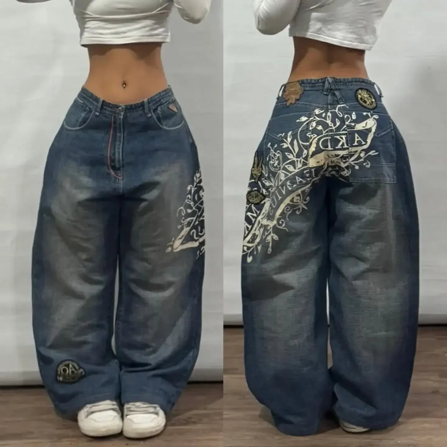 Street Y2K New Fashion Trend Clearance Spot Special Straight Jeans Women Harajuku Hip Hop Oversized Wide-leg Pants Unisex Jeans