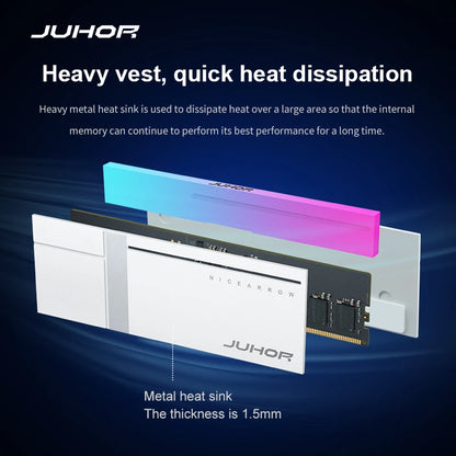 JUHOR Memoria Ram DR5 RGB 16GB 6000MHz 6800MHz 7200MHz 8000MHz  DIMM Ram Dual Channel Sunning Desktop Memory Ram