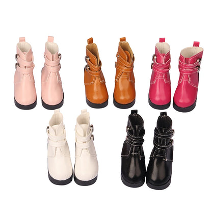 Toy Accessories 7cm Doll Shoes toys Fashion Double Breasted Leather Boots Rubber Girl Doll Shoes Accessory for Kids
