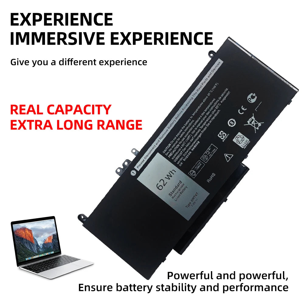New 6MT4T 7.6V 62Wh Laptop battery For Dell Latitude E5470 E5570 14 5470 15 5570 Precision 15 3510 M3510