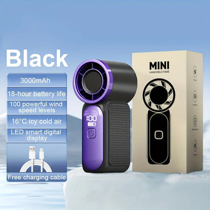 Mini Handheld Fan 3600mAh High-Speed Portable Turbo Pocket Fan for Outdoor Travel