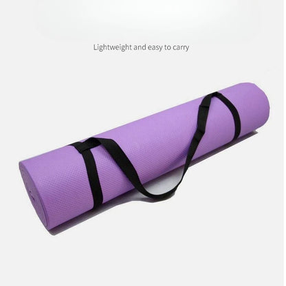 2 Pcs Yoga Mat with Strap Set, High Quality Thick Cushioning for Joint Protection, Non Slip Textured Surface for Stability