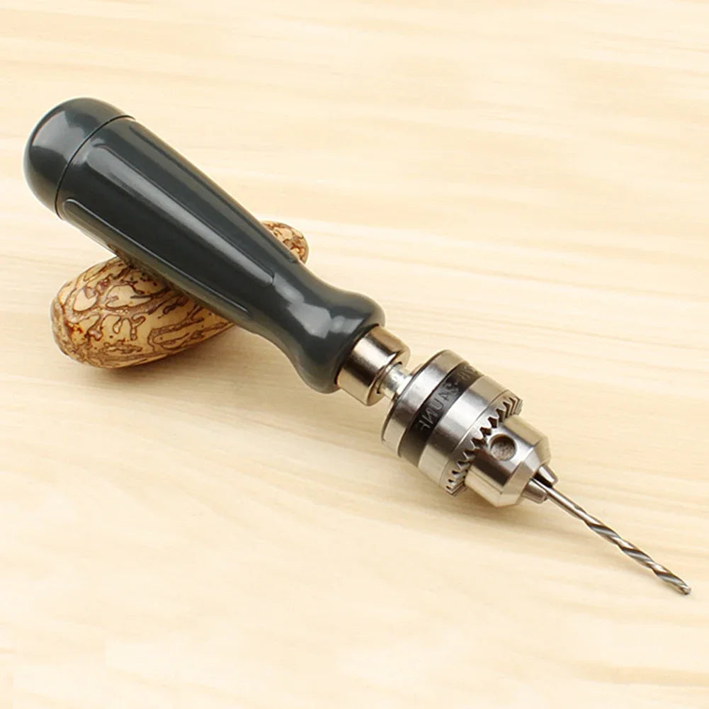 Drill Chuck Hand Drill Set with 1.5/2.0/3.0/4.0/5.0mm Bits Manual Drilling Tool Multifunction Hand Twist Drill DIY Tool