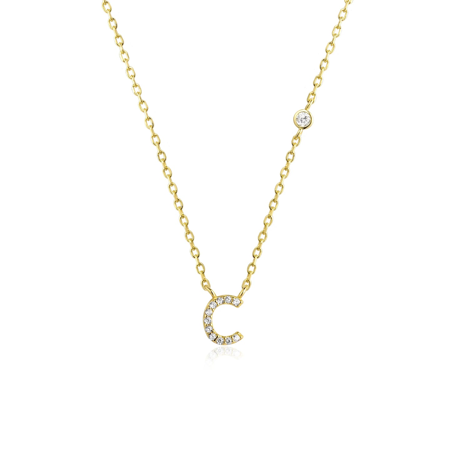 VEWANT New 925 Sterling Silver Monogram Initial Letter A M Pendant Long Chain Necklace Crystal Fine Jewelry Luxury Fine Jewelry