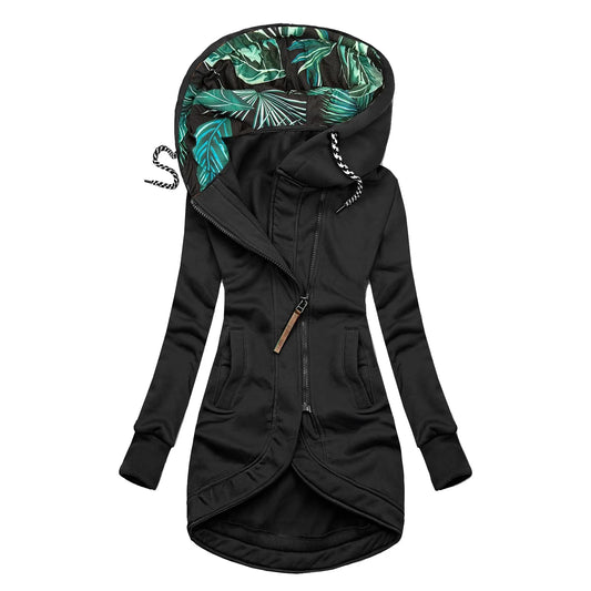 Autumn Winter Womens Hooded Coats Windbreaker Zipper Hiking Jackets Outdoor Camping Jacket Long Sleeve Windproof Coat Outwear