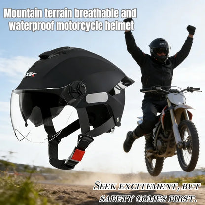 Men's Motorcycle Helmet Portable Upgraded Breathable Safety Helmet Outdoor Off-Road Helmet Certified Universal Motorcycle Helmet